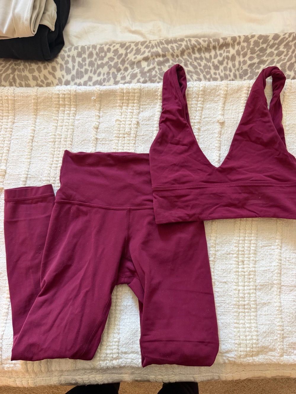 lululemon athletica Deep Burgundy High-Waist Leggings & V-Neck Sports Bra